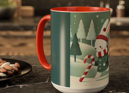 Candy Cane Timekeeper Bunny Colorful Mugs (11oz, 15oz)