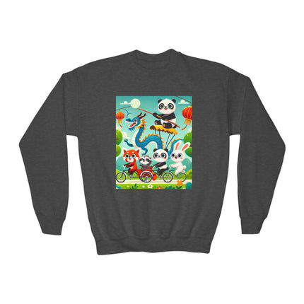Rolling Along Together Youth Crewneck Sweatshirt – Friendship, Motion & Joyful Adventure