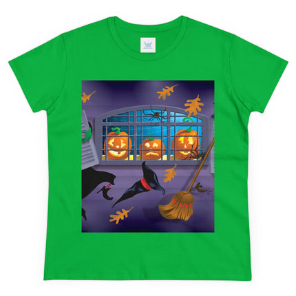 Whimsical Halloween Mischief Women's Midweight Cotton Tee