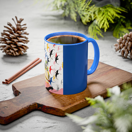 Flight of the Songbirds Colorful Mugs – Theatrical Whimsy & Colorful Harmony