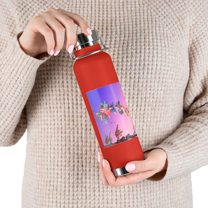 Fairies, Pixies, and Petals in Twilight's Embrace Copper Vacuum Insulated Bottle, 22 oz