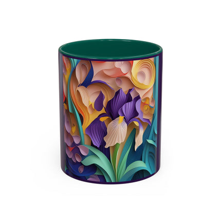 The Elegant Iris Flower Colorful Mugs (11oz, 15oz)