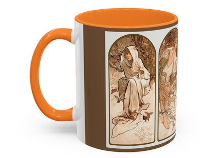 The Seasons by Alphonse Maria Mucha Colorful Mugs (11oz, 15oz)