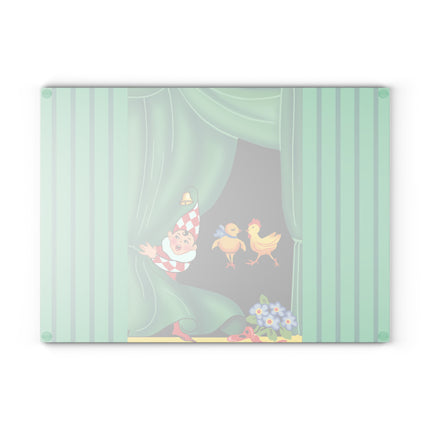 Easter Elf's Whimsy Glass Cutting Board