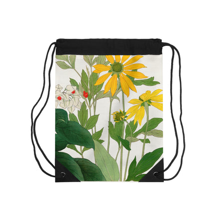Clerodendrum & Rudbeckia by Tanigami Kônan Drawstring Bag