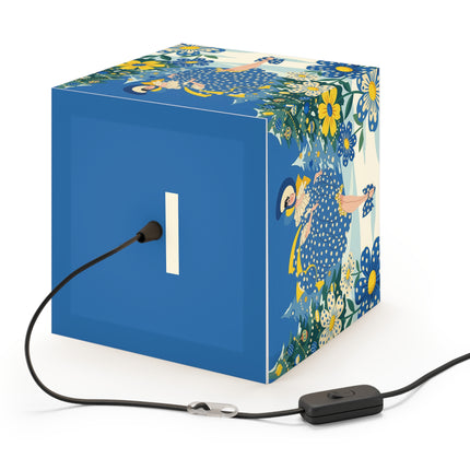 💙🌼 The Bluebell Christmas Promenade Light Cube Lamp – Art Deco Holiday Fantasy