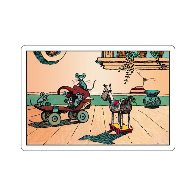 Mischievous Mice on Wheels Kiss-Cut Stickers (4 Sizes)