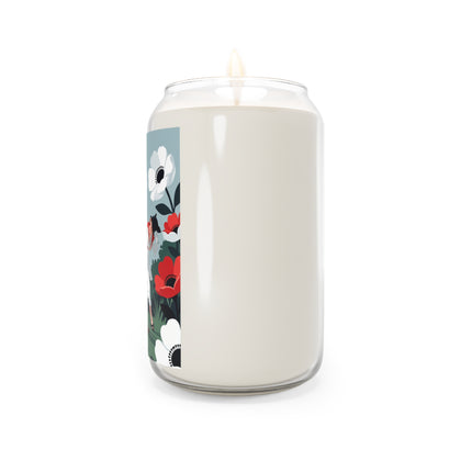 🌺🎭 The Floral Escapade Scented Soy Candle – Art Deco Garden Mischief