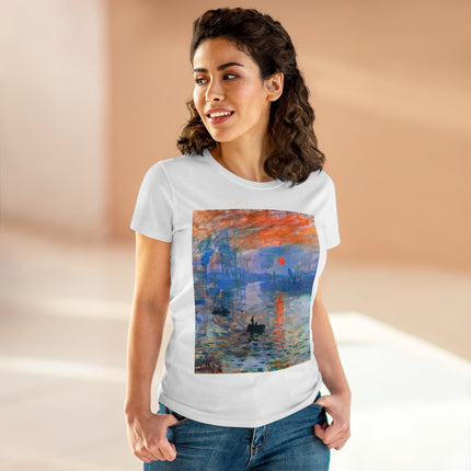 Sunrise by Claude Monet Women's Midweight Cotton Tee