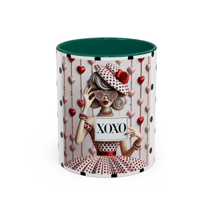 Fashionably Yours, XOXO Colorful Mugs (11oz, 15oz)