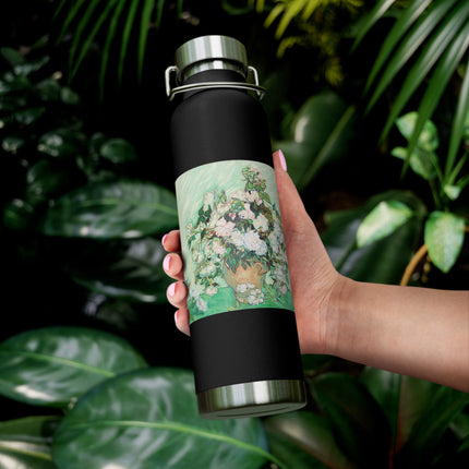 Roses by Vincent Van Gogh Copper Vacuum Insulated Bottle, 22oz