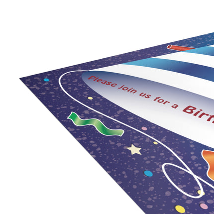 Vibrant Birthday Extravaganza Invitation! Bundles of 10, 30, 50 Pieces Available (envelopes included)