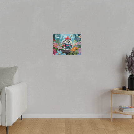 Cute Hedgehog Matte Canvas, Stretched, 0.75"