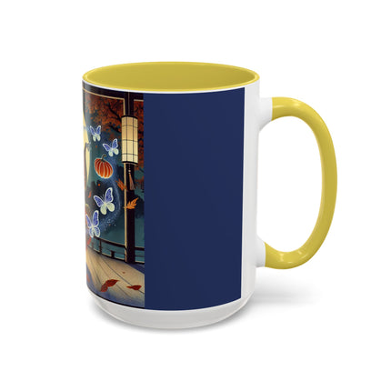 Court Magician with Ghost Butterflies Colorful Mugs (11oz, 15oz)
