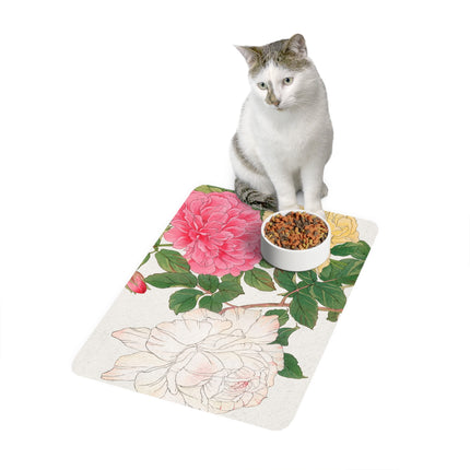 Vintage Rose Pet Food Mat – Blushing Blooms