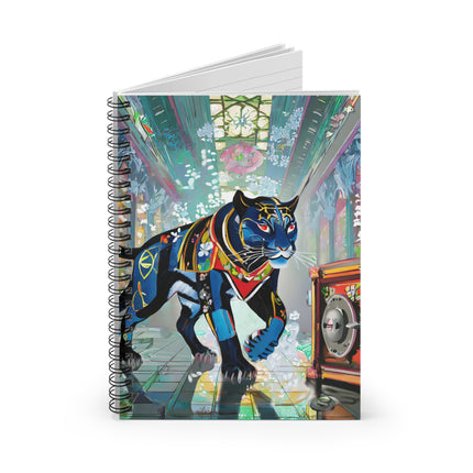 Cyber Panther's Hunt Spiral Notebook - Ruled Line