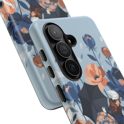 ☂️🌺 The Lady Of The Traveling Garden Phone Case – Art Deco Floral Adventure