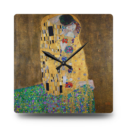 The Kiss by Gustav Klimt Acrylic Wall Clock, Round and Square