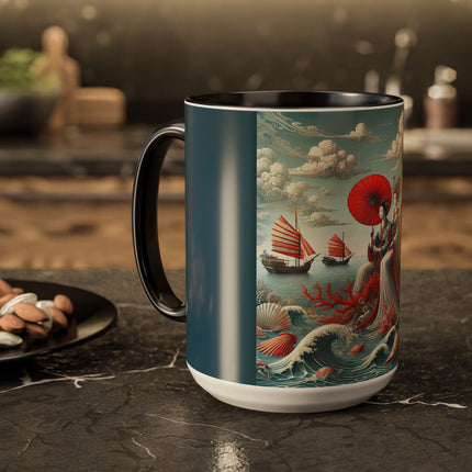 Ladies by the Quiet Sea Colorful Mugs (11oz, 15oz)