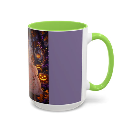 🎃🌙 The Midnight Court Of Pumpkin Grove Colorful Mug – Elegant Halloween Masquerade