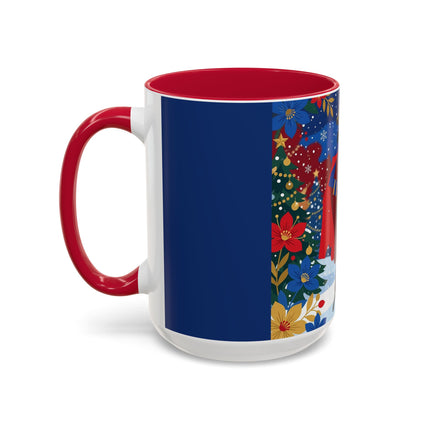🎭❄️ The Christmas Masquerade Lady Colorful Mug – Art Deco Holiday Fantasy