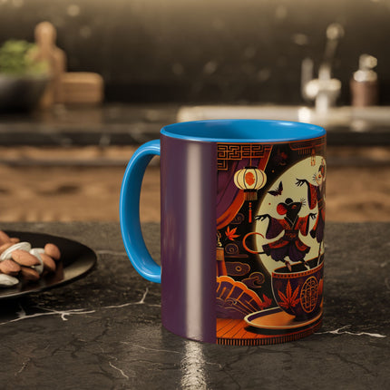 Theatrical Halloween Mice on Teacup Colorful Mugs (11oz, 15oz)
