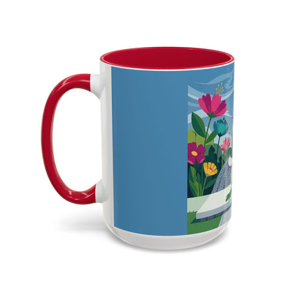 The Lady Of The Secret Garden Colorful Mugs – Art Deco Botanical Elegance