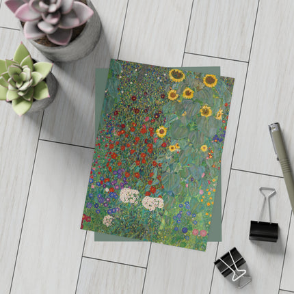 Farm Garden with Sunflowers by Gustav Klimt Postcards (envelopes included) - Bundles of 10, 30, 50 Pieces