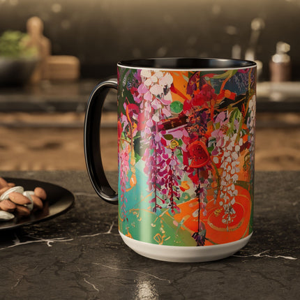 Golden Wisteria Elegance Colorful Mugs (11oz, 15oz)