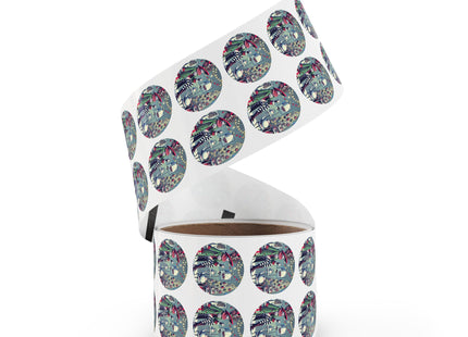 Whimsical Christmas Tea Party Round Sticker Label Rolls
