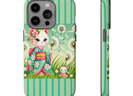Geisha Kitten and the Dandelion Phone Cases