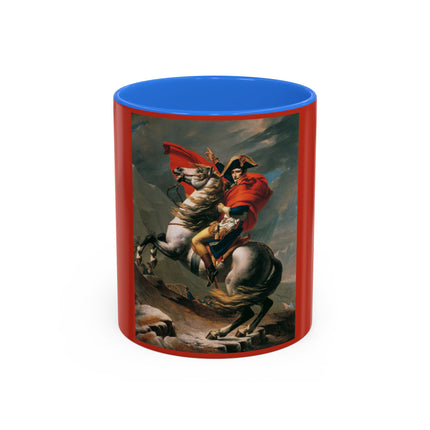 Napoleon Crossing the Alps by Jacques-Louis David Colorful Mugs (11oz, 15oz)