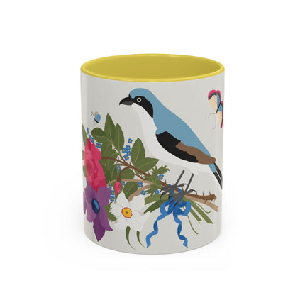 Bluebird & Butterfly Colorful Mugs – Spring Harmony & Delicate Beauty