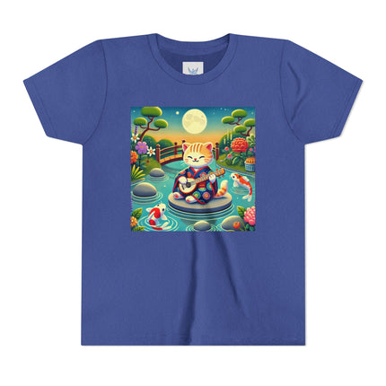 Melodic Kitten by the Koi Pond Youth Short Sleeve Tee