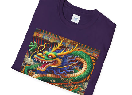 Tibetan Dragon Over Kabuki Duel Unisex Softstyle T-Shirt