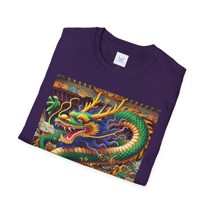 Tibetan Dragon Over Kabuki Duel Softstyle T-Shirt