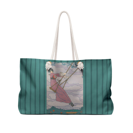 La balançoire by Georges Lepape Weekender Bag