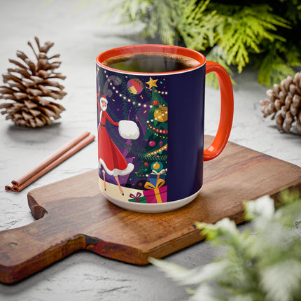 🎄❄️ The Christmas Snowball Dance Colorful Mug – Whimsical Holiday Fashion Fantasy