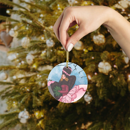 Winter Rose Empress Glass Ornament