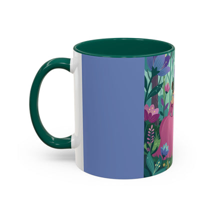 The Lady Of The Enchanted Mirror Colorful Mugs – Art Deco Botanical Elegance