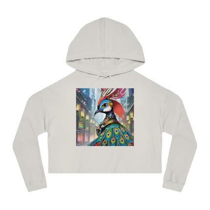 Techno Plumes Cropped Hooded Sweatshirt