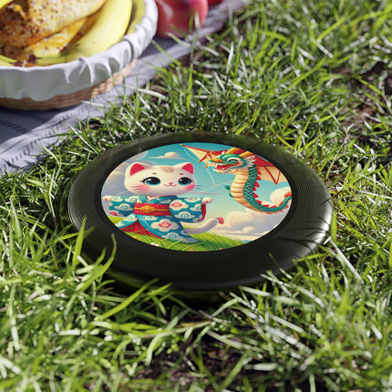 Geisha Kitten and the Dragon Kite Wham-O Frisbee – Windswept Grace & Dragon Flight