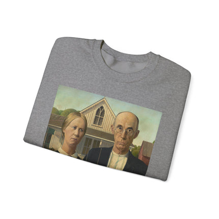 American Gothic by Grant Wood Heavy Blend™ Crewneck Sweatshirt