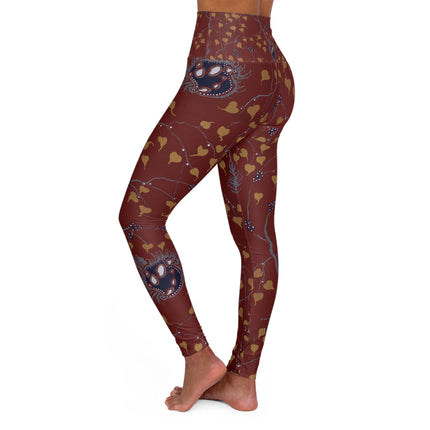 Art Nouveau Flower Pattern by Émile-Alain Séguy High Waisted Yoga Leggings (AOP)