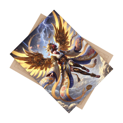 Valkyrie Descending Through Storm Ceramic Tile