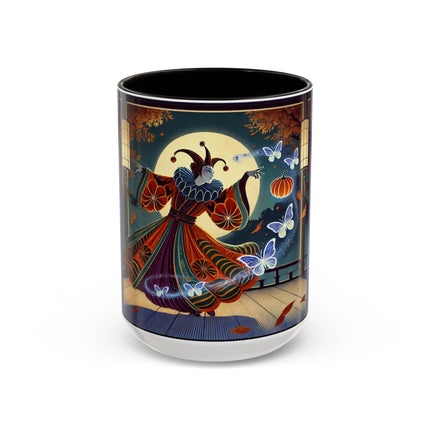 Court Magician with Ghost Butterflies Colorful Mugs (11oz, 15oz)