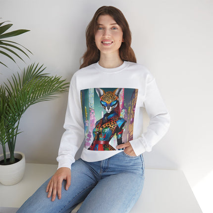 Cyber Cat Glamour Unisex Heavy Blend™ Crewneck Sweatshirt