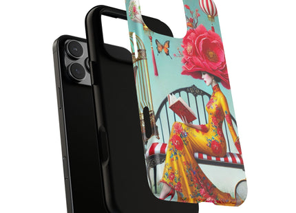 Reading In A Painted Garden Phone Cases