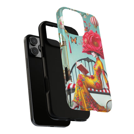 Reading In A Painted Garden Phone Cases