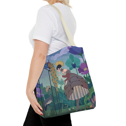 🦚🌸 The Lady Of The Peacock Garden Tote Bag – Art Deco Floral Fantasy